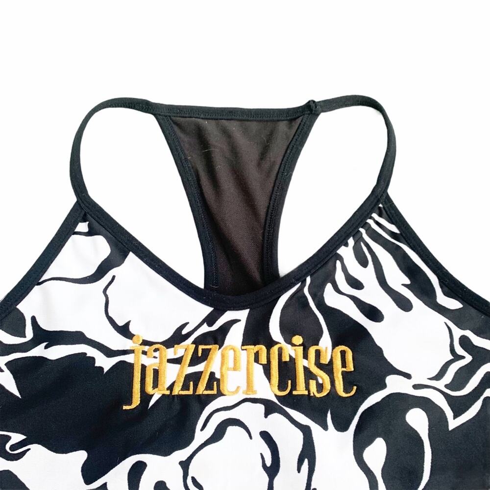 Vintage Jazzercise Floral Athletic Workout Dance Tank Top Activewear Abstract L - Picture 3 of 6